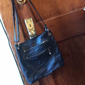 Soft leather blue Crossbody bag